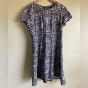 DKNY Black & White Tweed Aline Dress